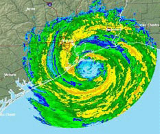 Hurricane Ike at landfall