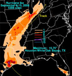 Hurricane Ike rainfall