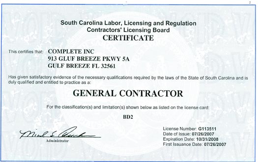 Licenses and Certifications