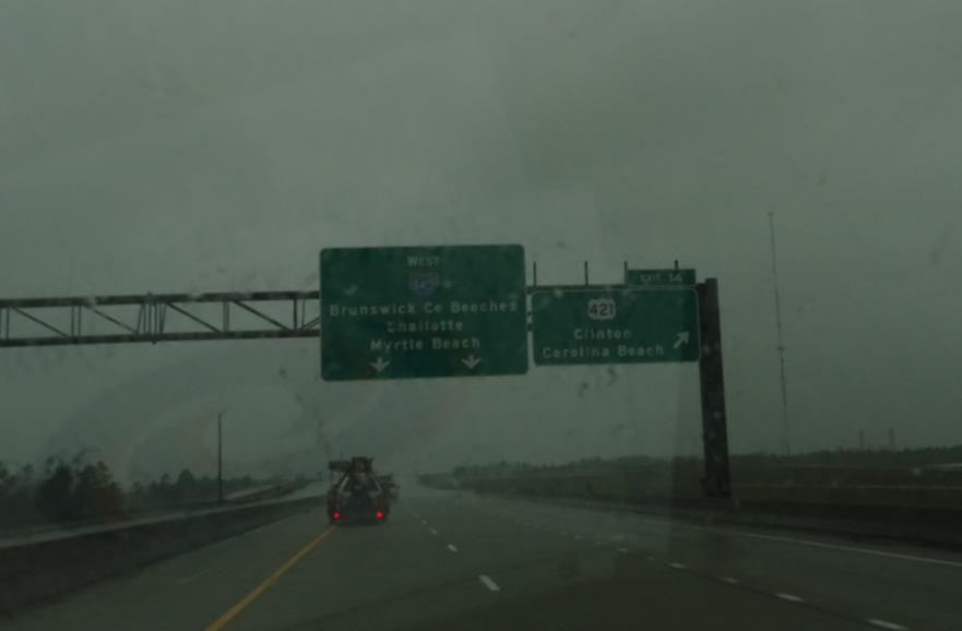 Street signs in NC during hurricane Florence 