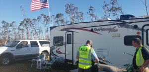 Team Complete prepares for aerial assessments at the Mexico Beach boatyard 3 days after Hurricane Michael landfall.