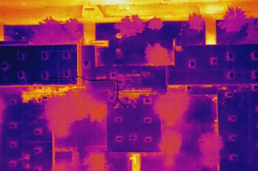 Aerial thermal imaging at Carver Elementary - Photo by Complete