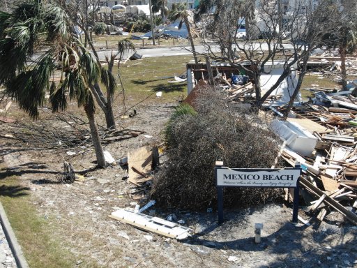 Hurricane Michael Damage, Mexico Beach Sign
